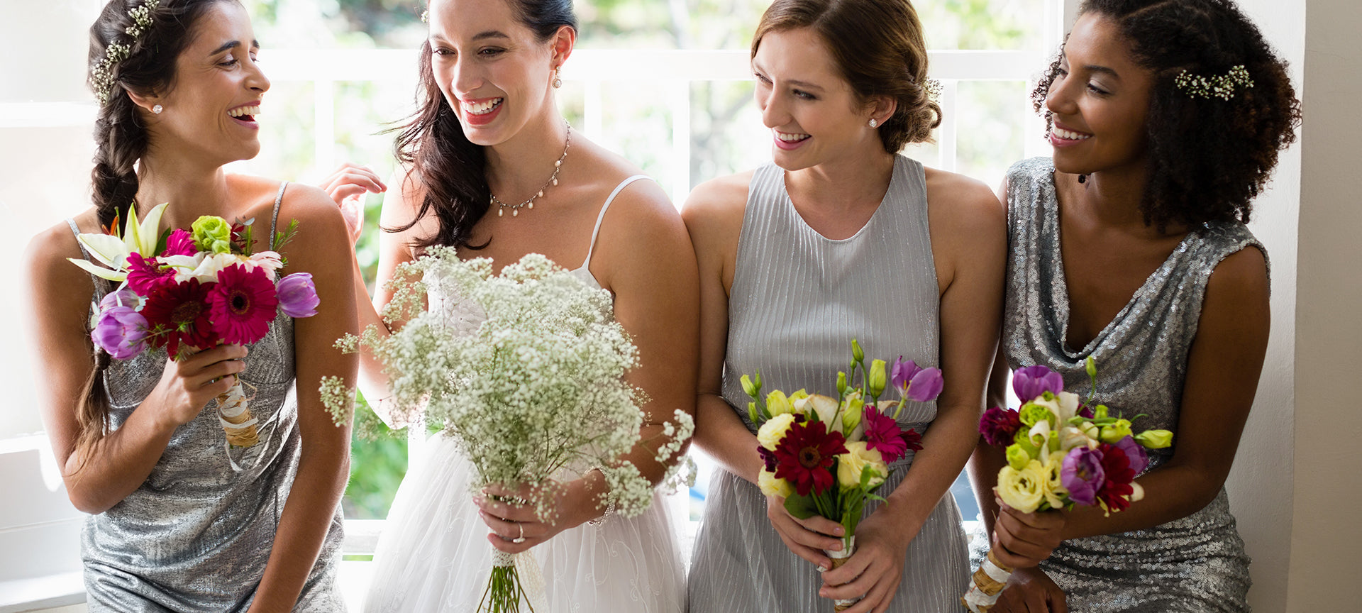 Wedding white rose flower bouquet